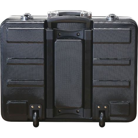 Mw Tools – Coffre à outils roulante en ABS 400x480x210mm – 1 grand compartiment avec étagères – 2 roues robustes – Manche télescopique – TC600W (1/5)