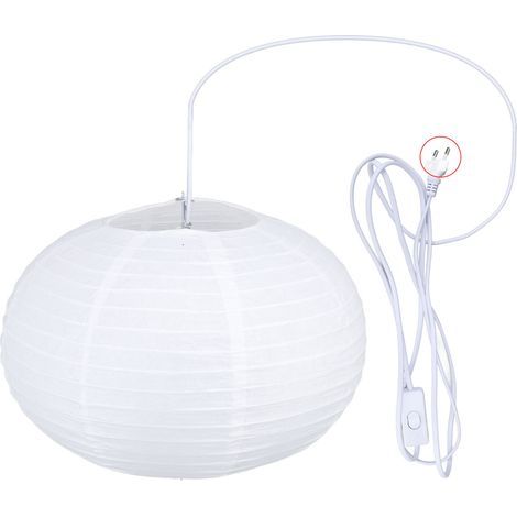 Lanterne ronde en papier blanc, lumière décorative, douce, facile à assembler, suspendue, pour chambre à coucher, salon, prise ue, 220V (1/5)