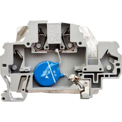 Conector de riel con varistor 24V CC gris 870-523/281-582