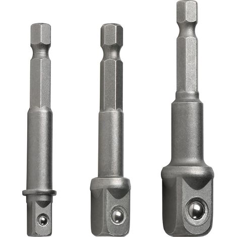 Lot de 3 adaptateurs hexagonaux 1/4", 1/2", 3/8" carrés, adaptateur de douille hexagonale, adaptateur de douille, clé à molette, kit d'extension pour visseuse sans fil (1/5)