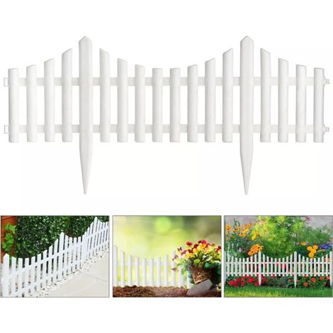 Lot de 12 clôtures en plastique, clôtures de jardin décoratives, bordures de pelouse, aménagement extérieur (1/5)