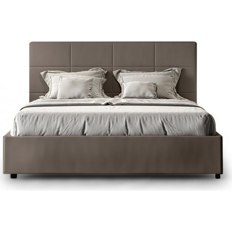 Cama matrimonio polipiel canapé 160 x 190 cm diseño Mika Coffee (1/5)