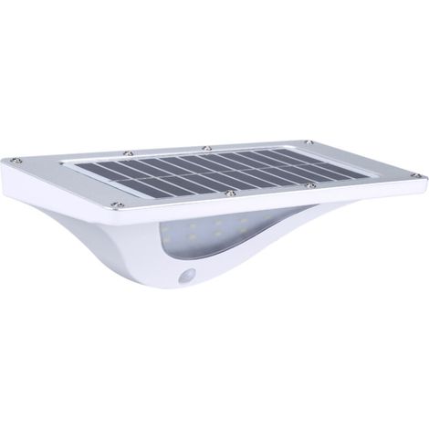 Wasserdichte Solar-Wandleuchte mit 16 LEDs für den Außenbereich, inklusive PIR-Bewegungsmelder, für Garten oder Terrasse, Weiß (1/5)