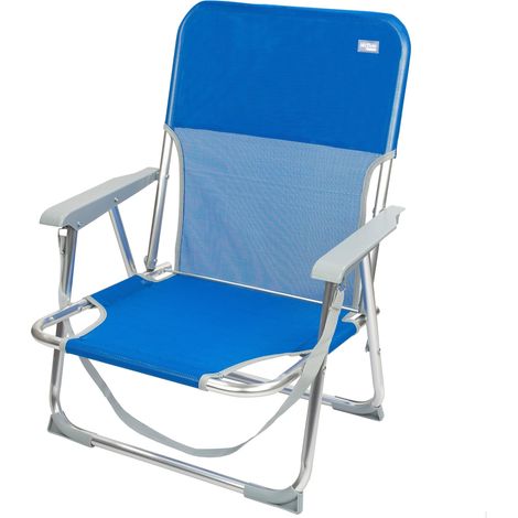 AKTIVE 62605 – Sedia da spiaggia pieghevole fissa in alluminio, 55 x 34 x 71 cm, con maniglia (1/5)
