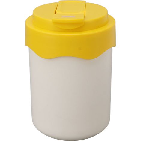 Gobelet isotherme double paroi 304 inox jaune 450ml avec paille tasse à café portable (1/5)