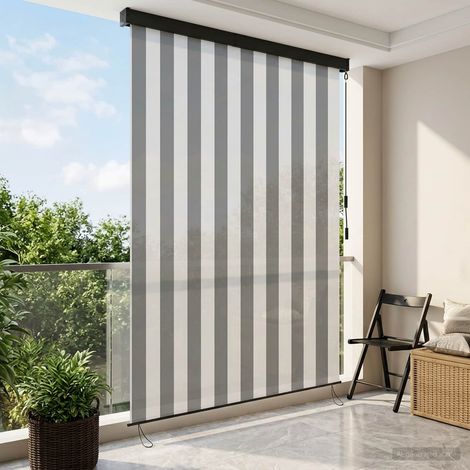 vidaXL Store enrouleur Anthracite et blanc 140 x 250 cm (1/5)
