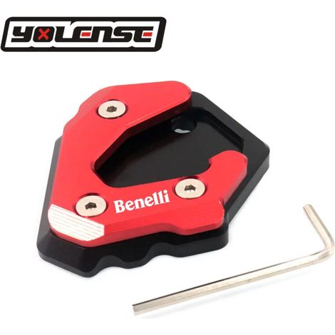 (Rouge-Benelli) Compatible avec les motos Benelli TNT25, TNT 25, Leoncino 500 et BJ500 : béquille latérale, extension et support pour une meilleure stabilité. Puissance maximale. (1/4)