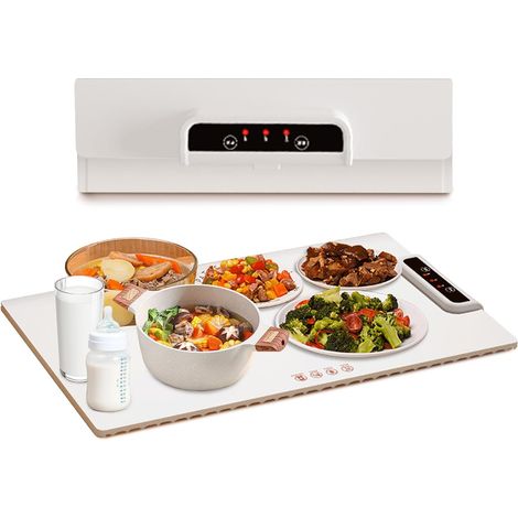 Plaque Chauffante Électrique assiettes Pliable 3 Températures blanc