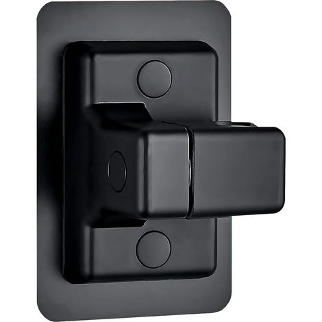 Supporto autoadesivo nero per soffione doccia, non richiede foratura, girevole a 360°, impermeabile, supporto universale per soffioni doccia da bagno. (1/5)