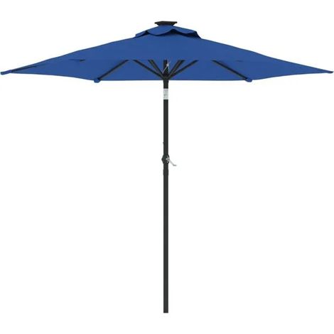 Parasol de jardin avec mât en acier bleu azuré 225x225x212 cm (1/2)