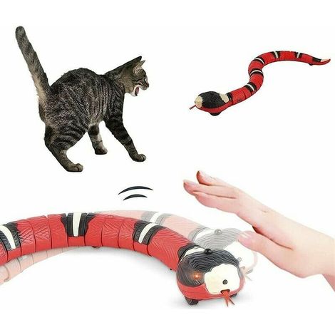Jouet interactif pour animaux de compagnie en forme de serpent avec mouvement de glissement automatique et capteur USB intelligent (1/5)