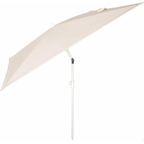 Paraguas de terraza rectangular - AKTIVE - 180x145 cm - Beige - Protección UV30 - Poste inclinable - 4 varillas