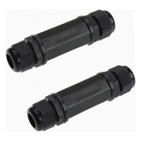 Lot de 2 connecteurs blindés RJ45 étanches Cat5/5e/6 8P8C IP67 Ethernet LAN mâle double tête extérieur LAN coupleur adaptateur femelle vers femelle