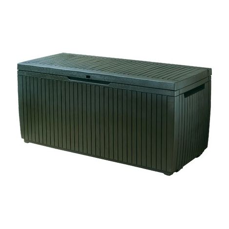 Baule da Esterno Springwood 123X53,5X57 Cm in Resina Effetto Legno Verde