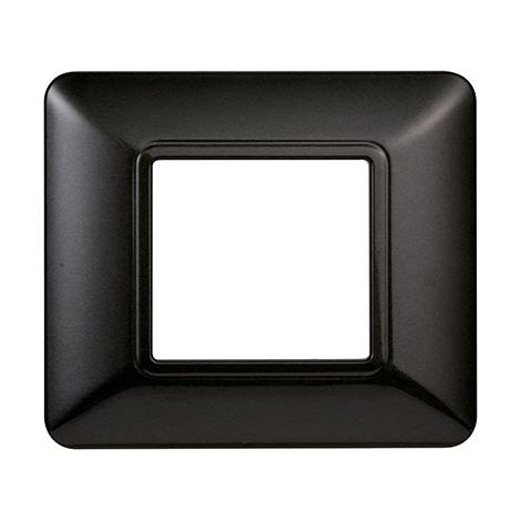 Plaque compatibles Bticino Matix 2 modules plastique couleur acier foncé