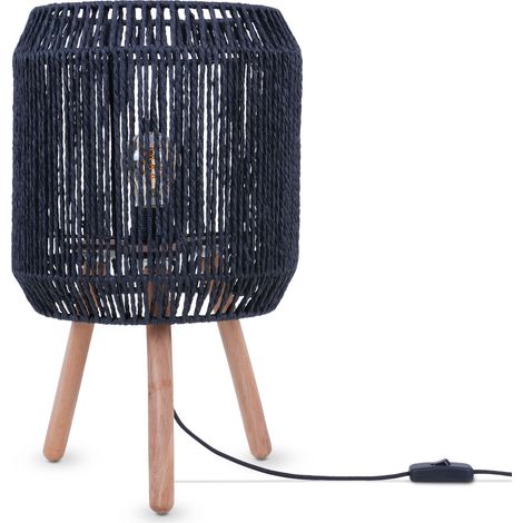 Paco Home Lámpara De Mesa Escritorio Mesilla Lámpara De Lectura Pantalla Boho E27 Negro, Tipo 5
