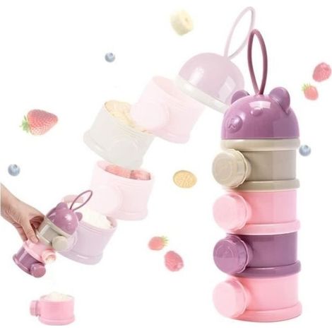 Doseur of Milk Bebe Doseur Milk in Powder Bebe Boite Doseuse Dosette Biberon Doseurs 4 Stacking Containers for the (violet) (1/4)