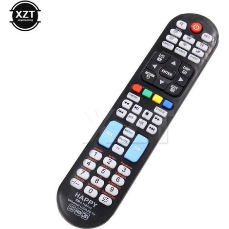 Télécommande Universelle - Pour TV LED LCD - Compatible Samsung Sharp Sony LG Toshiba Hitachi Hisense Skyworth Sanyo - Fréquence 433 MHz - Noir - 1 Pièce (1/4)