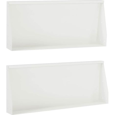 vidaXL Muro de Contención 2 uds. 100 x 12 x 50 cm Acero Blanco (1/2)