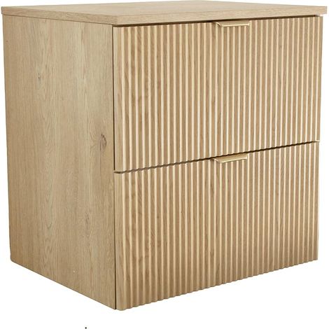 Mobile bagno da 60 cm con piano d'appoggio, frontale scanalato, rovere cremona, 60 × 47 × 60 cm (1/5)