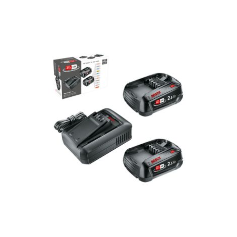 Set Starter Trapano Avvitatore Bosch Hobby 1600A031T5 18 V con Batterie e Caricabatterie 2,5 Ah