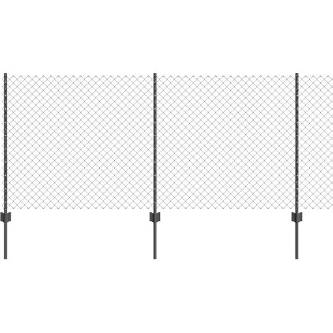 Maison Exclusive - Kettenzaun mit Pfosten 10 x 1 m (B x H) PVC-be