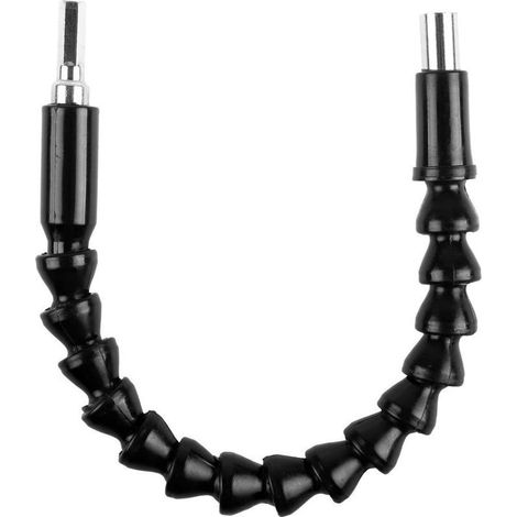 Rallonge porte-embout flexible cardan pour visseuse, perceuse, ideale pour les travaux mecaniques ou dentretien en general, 290 mm, noir (1/5)