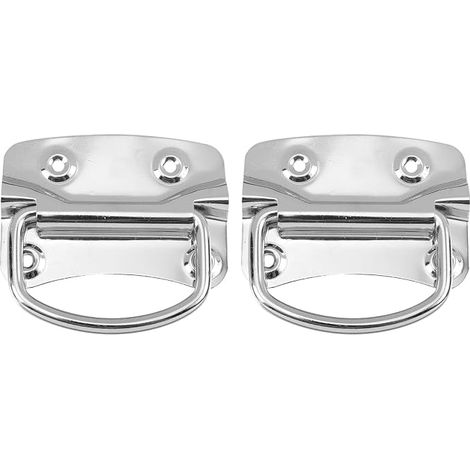 2pcs Stainless Steel Folding Handles for Tool Box Folding Wrist Heavy Duty Rustproof Versatile Use for Furniture Door and Storage Boxes (1/5)