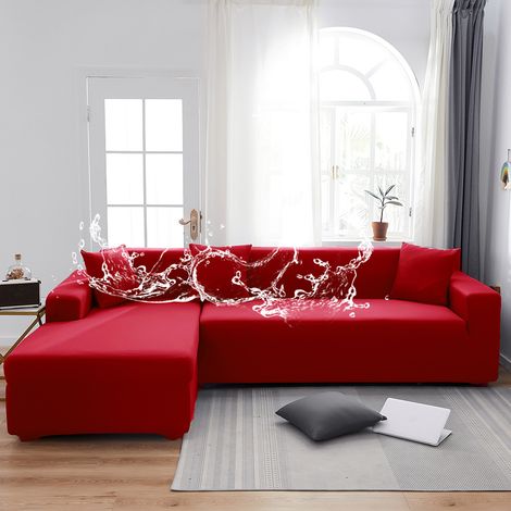 Copertina per divano impermeabile 100%, estensibile e anti-polvere – in tessuto morbido tipo silk di latte, colore bordeaux, taglia 2 posti (145–185 cm), senza copertina per cuscini