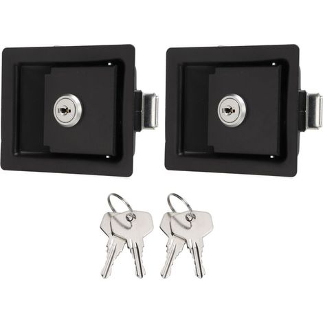 Cerradura de manija para vehículos recreativos Ausla, cerradura de palé para caja de herramientas de acero inoxidable, 2 paneles de caja de herramientas a bordo de aleación de zinc y acero al carbono 