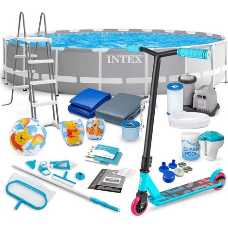 Piscina da giardino con telaio 610 x 132 cm 21 in 1 INTEX 26756 + scooter GRATIS