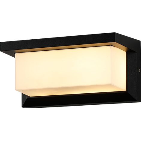 Applique murale LED design moderne noir, IP65 étanche, 3000K lumière chaude, CRI85, pour extérieur et intérieur, porche et couloir