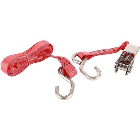 Sangles à cliquet de 25 mm (pouces), rouges, en acier inoxydable, avec mécanisme à cliquet, pour sécuriser les véhicules et les navires.