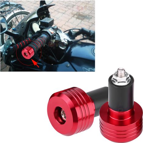 Universelle 22-mm-Motorradgriffe aus Aluminium, rote, beschwerte Lenkerenden, ein Paar Griffenden für Balance und Stabilität. (1/5)