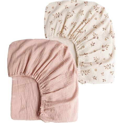 Sábana bajera ajustable,2 piezas,71135CM,Sábana infantil arrugada,Cobertura completa para cuna,Sábana infantil transpirable,Sábana para moisés (1/5)