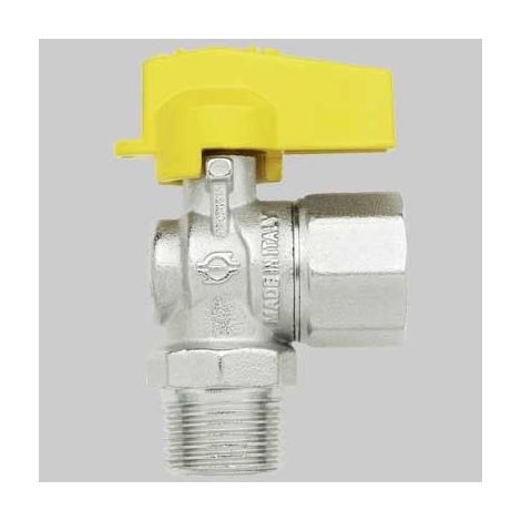 "RUBINETTO GAS A SFERA M/F A SQUADRO CON LEVA IN ALLUMINIO FIV 1/2"""" x 1/2"