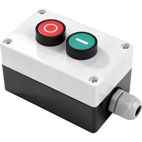 Bouton-poussoir démarrage/arrêt rouge vert affichage NO NC AC:5-690V, DC:5-220V 10A Interrupteur industriel station pour commande de moteur (1/5)