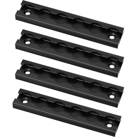 Lot de 4 rails L-Track 152mm Aluminium anodisé noir pour espaces restreints