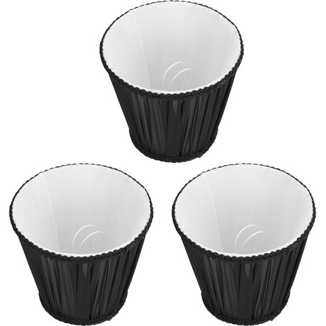 3-teiliger E14-Clip-On-Lampenschirm aus Stoff, modern, schwarz, für Kerzen, Kronleuchter und Tischlampen (1/5)