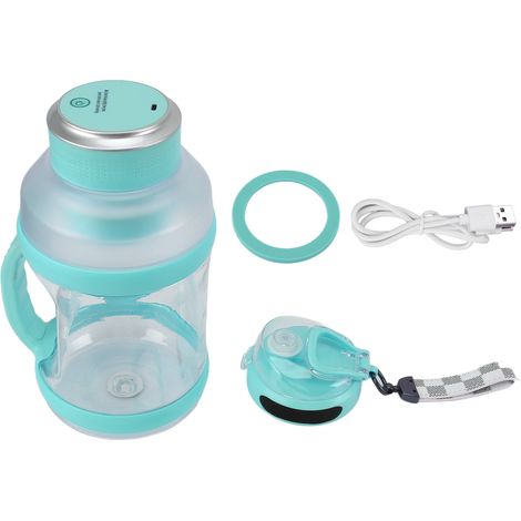 2L Mélangeur Sportif Portable avec 6 Lames à 18000tr/min, Batterie 4000mAh Type C, Mixeur à Jus pour Shakes et Smoothies, Bleu Vert (1/5)