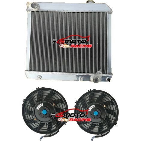 Radiador de aluminio de tres filas, capacidad de refrigeración mejorada, construcción totalmente de aluminio, incluye dos ventiladores. (1/5)