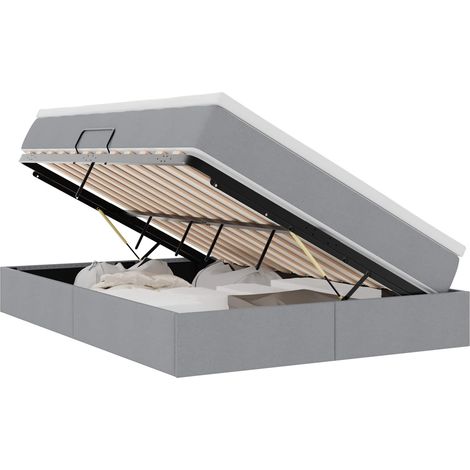Maison Exclusive - Aufbewahrungsbett mit Matratze Hellgrau 140 x
