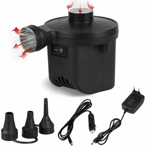 Electric Air Pump with 3 Nozzles, High Power Electric Inflator Pump, Air Pump for Paddling Pool, Pool Toys, Inflatable Mattress, Inflatable Sofa, Swimming Ring
