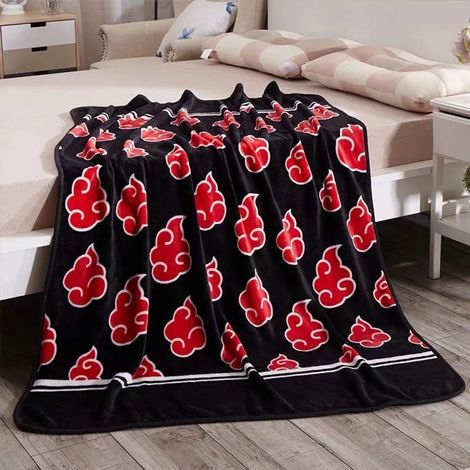 Couverture en peluche Naruto Shippuden Akatsuki 200x150cm, douce et confortable, idéale pour le salon, le canapé ou les voyages.