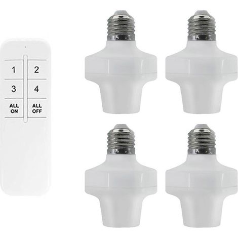 4-in-1 E27 LED-Lampenfassung mit kabelloser Fernbedienung per Handy-App