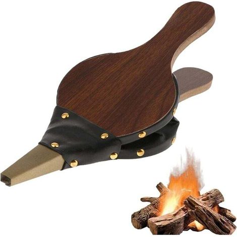 Souffleur à bois, soufflet de cheminée manuel, soufflet à manivelle pour cuisson, accessoires pour barbecue, camping 39 x 17 cm (1/4)