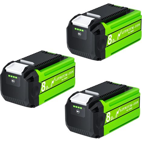 Batteria di ricambio, capacità 8000 mAh, compatibile con utensili da 40 V, 3 batterie (1/2)