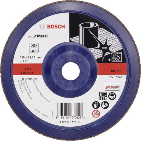 Bosch Accessories 2608607344 X571 Disco con falde Diametro 180 mm Ø foro 22.33 mm Dimensione dei grani 80 Acciaio 1 pz. (1/5)