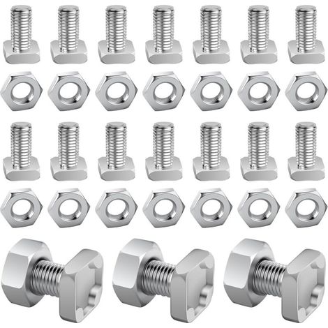 100er-Pack Gewächshausschrauben und -muttern, Aluminium-Vierkantschrauben und -muttern, Reparaturset für Gewächshäuser und Gärten