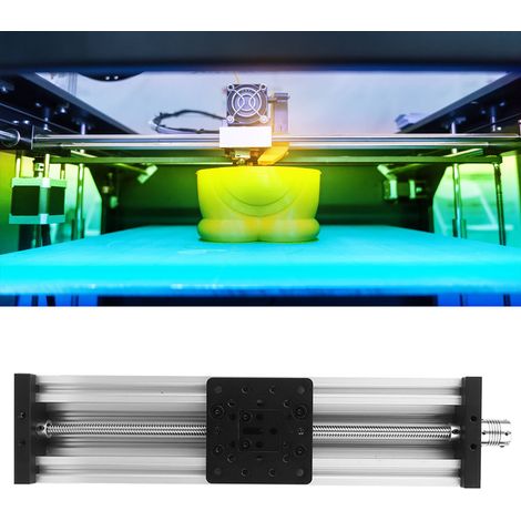 Table linéaire avec guide-broche, en alliage d'aluminium, pour imprimantes 3D et machines de gravure, pas de vis 2 mm, noir et argent, 250 mm (1/5)